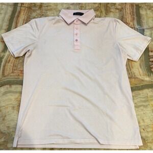 G/FORE Mens Golf Polo Shirt Pink Abstract Spiral Short Sleeve Performance Large
